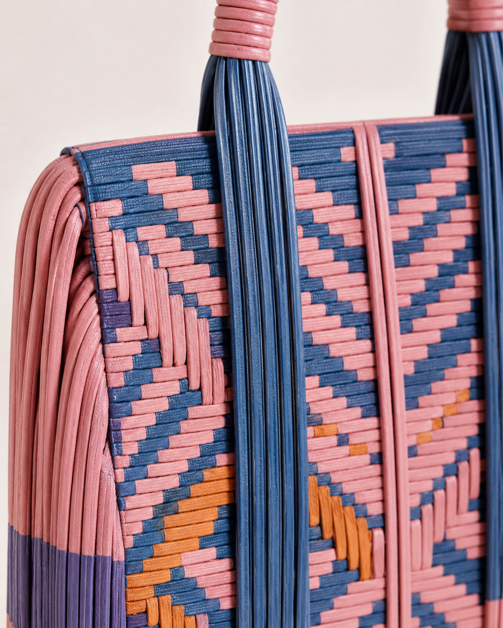 Avant-Garde Geometric Interwoven Leather Totem Tote Bag with Architectural Fringe