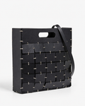 Modular Interlocking Leather Tile Tote Bag with Ring Hardware