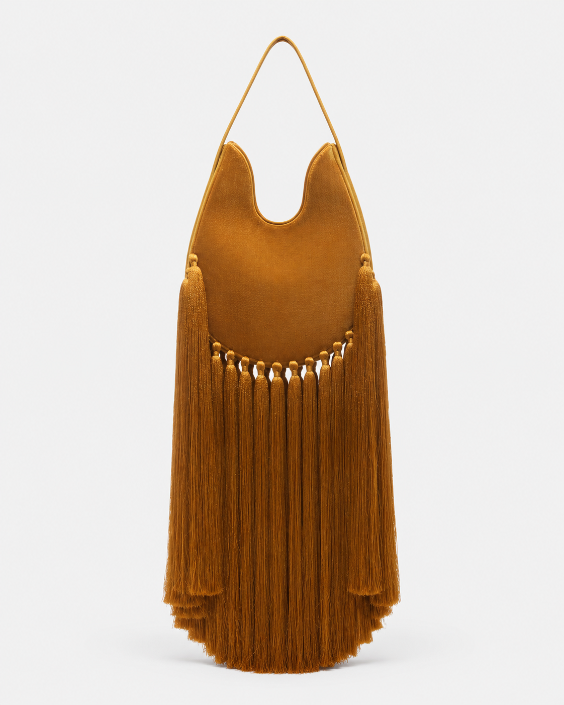 Velvet Fringe Hobo Bag with Silk-Touch Tassels