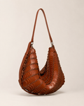 Disc-Linked Leather Scale Hobo Bag
